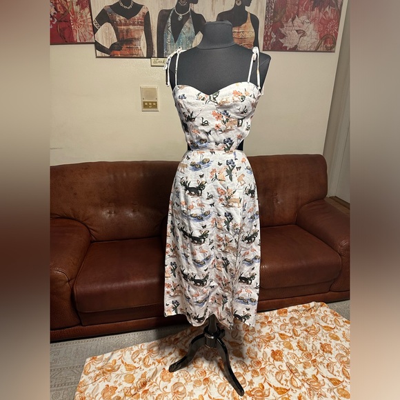 REFORMATION JANEIRO  SAFARI MIDI CUTE OUTBACK 100% LINEN DRESS SIZE 6 - Picture 2 of 16